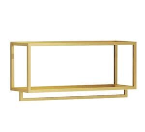 31.5" Wall-Mounted Gold Garment Rack with Storage Shelf Boutique Clothing Stores